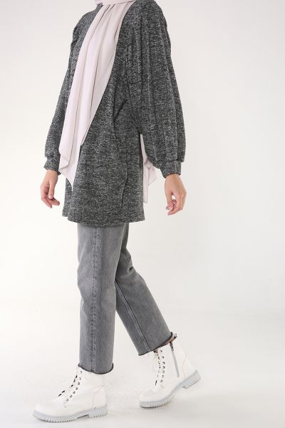 Bishop Sleeve Long Tunic with Pockets