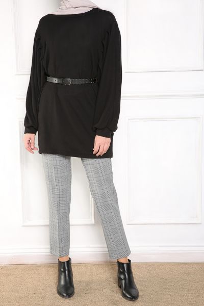Bishop Sleeve Long Tunic with Pockets