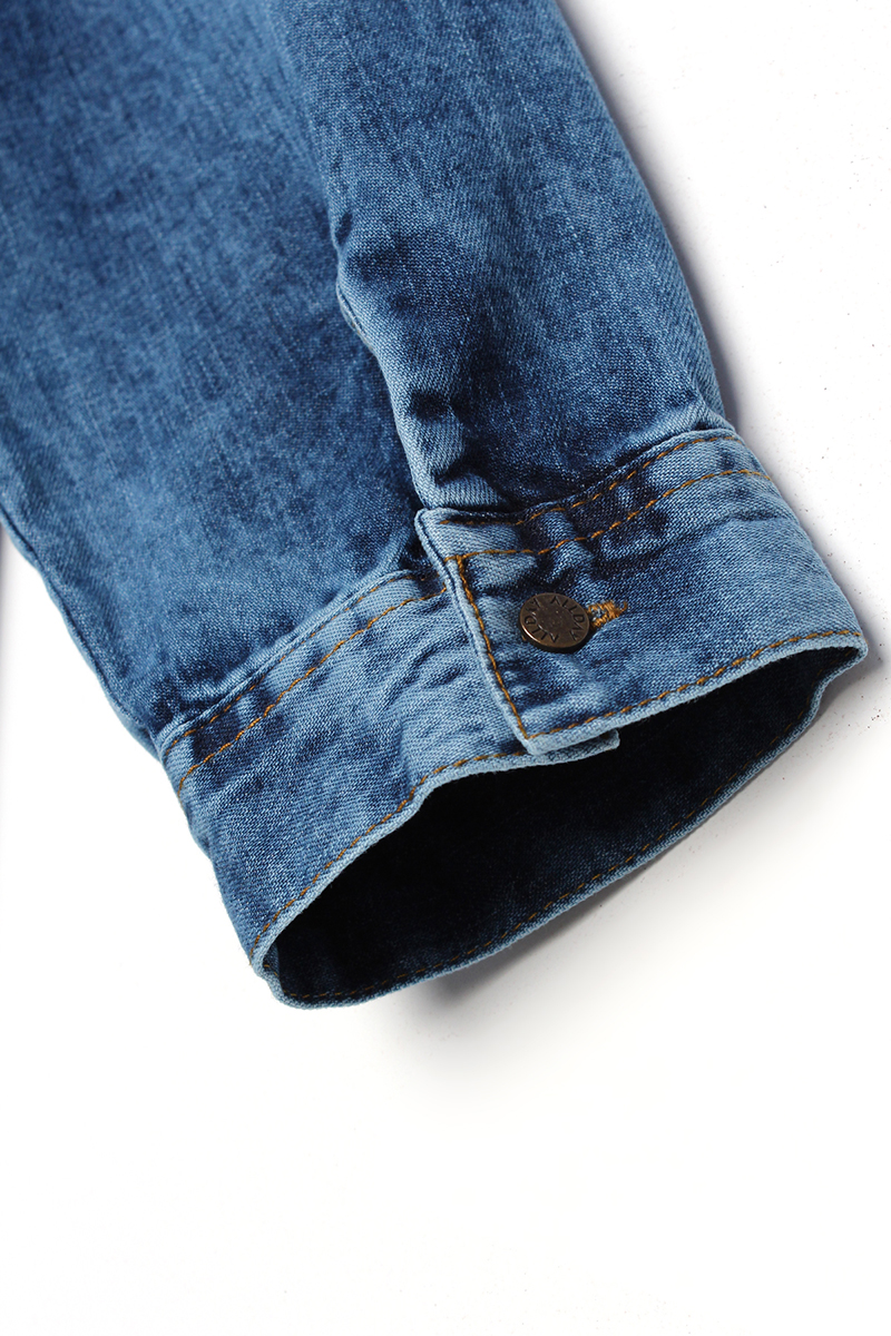 Flap Pocket Front Comfy Jean Shirt