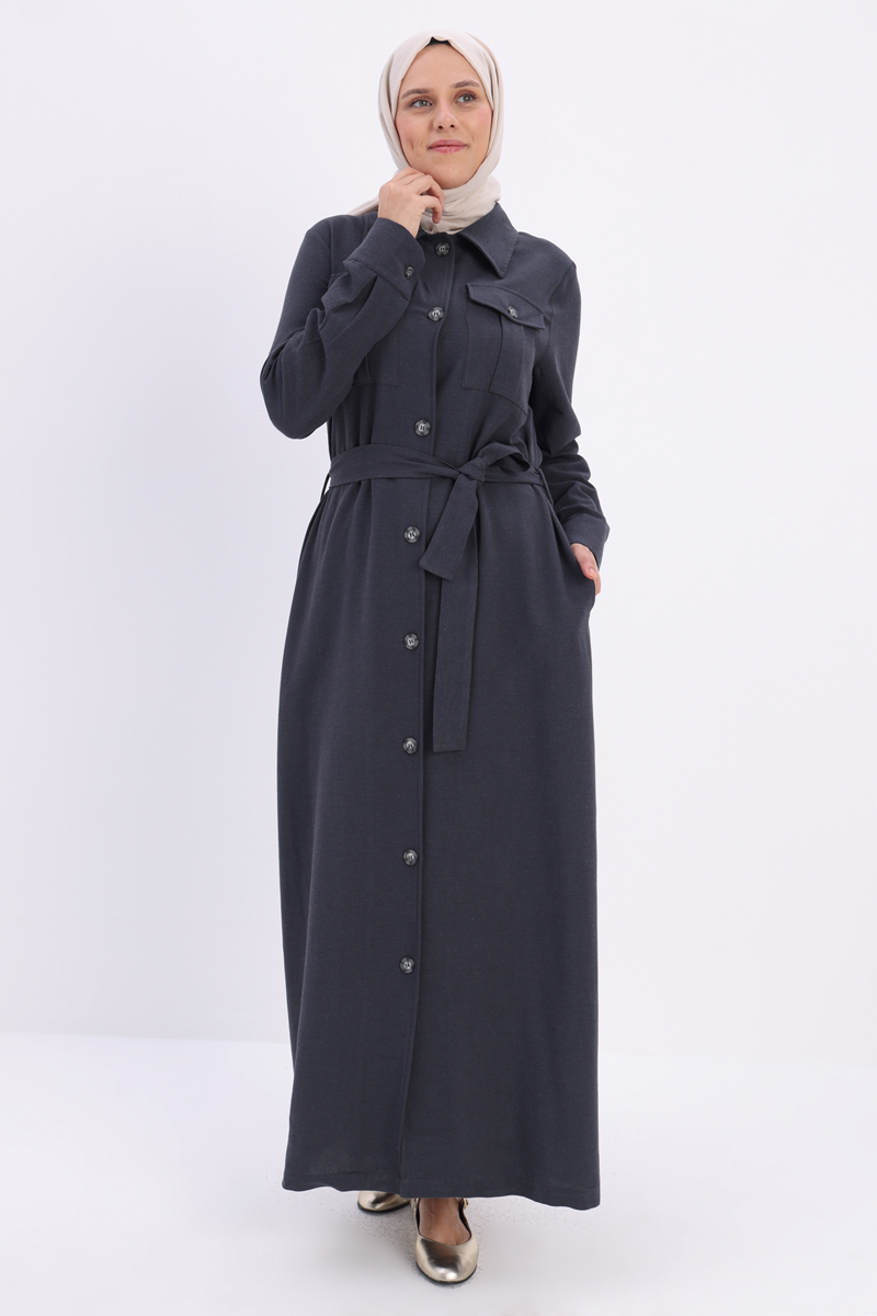 Belted Abaya With Pockets