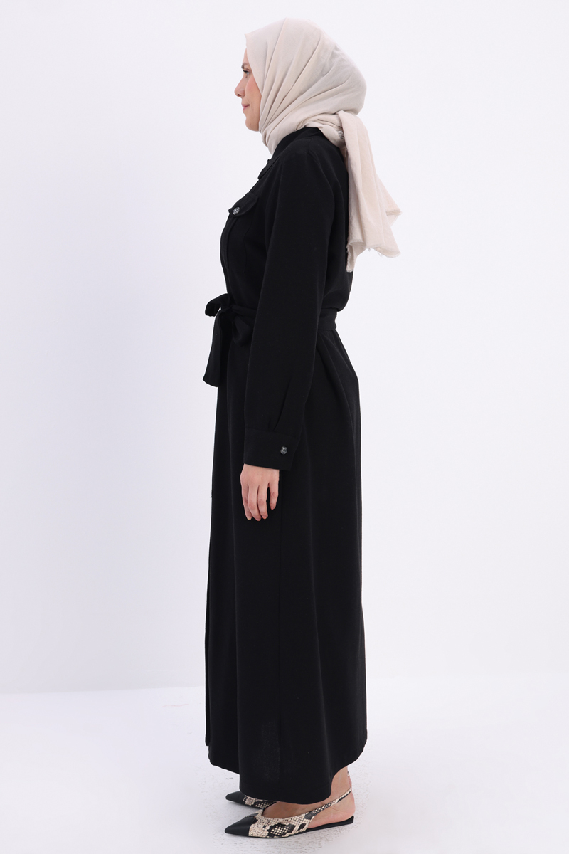 Belted Abaya With Pockets