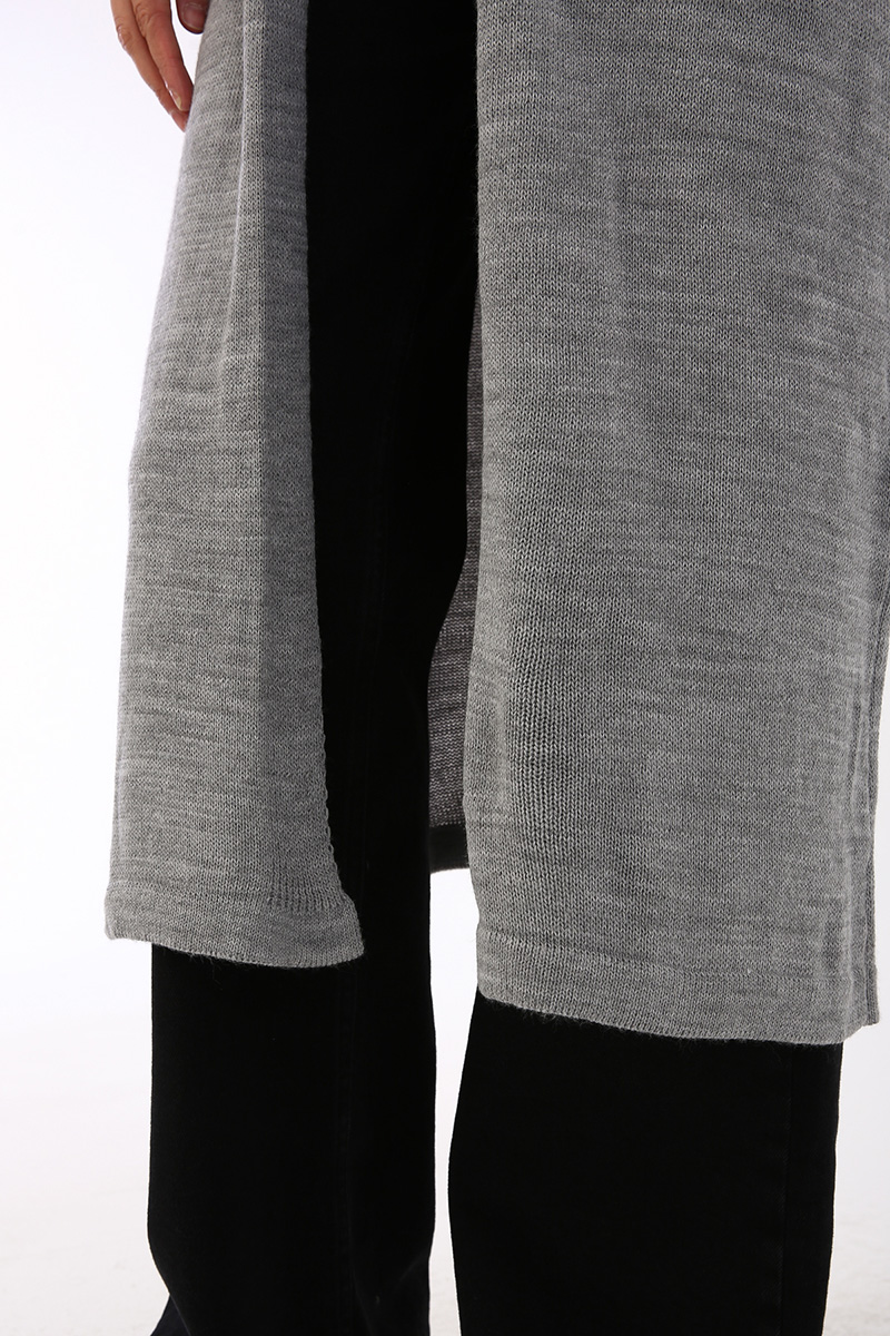 Long Knitwear Cardigan with Pocket