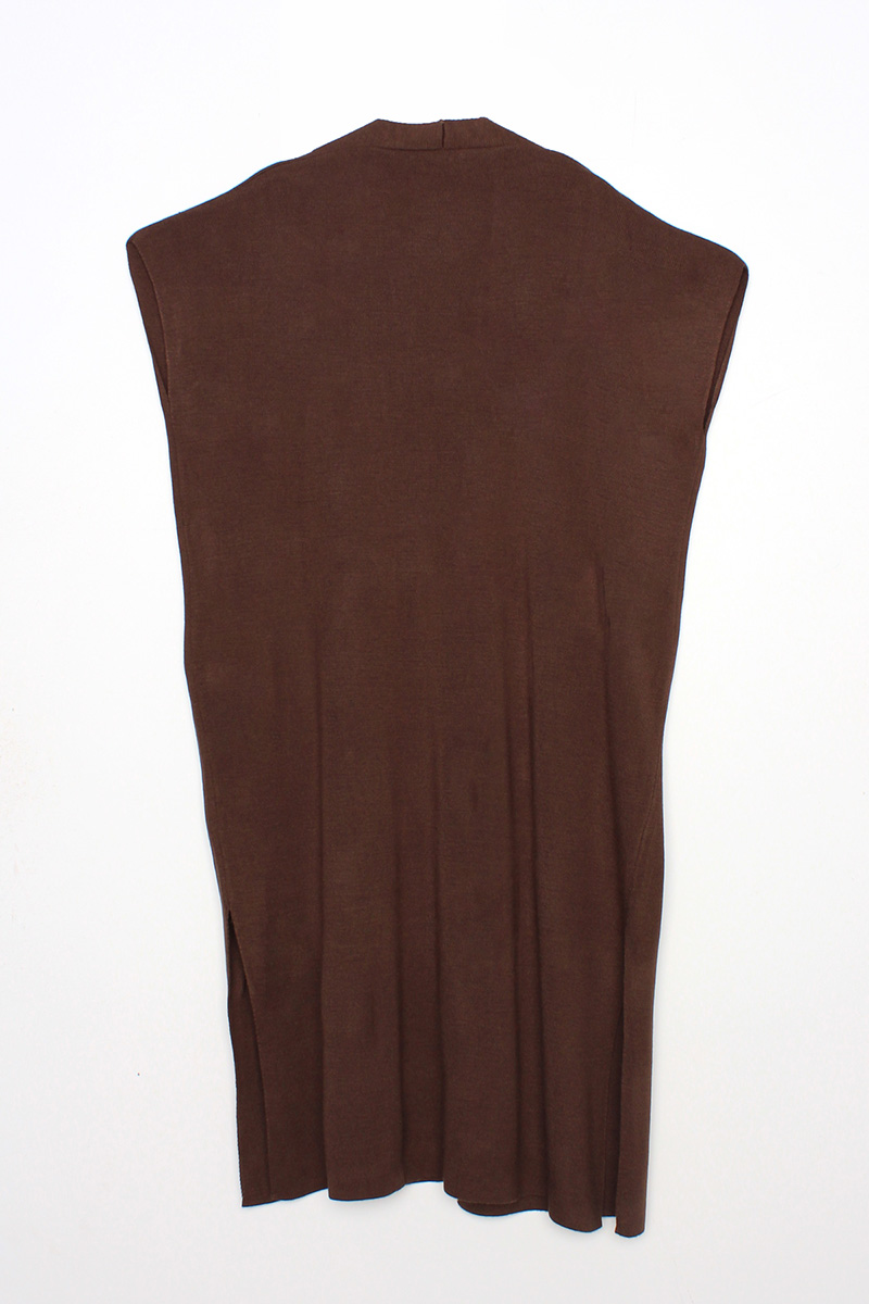 Slit Side Detailed Long Knitwear Vest