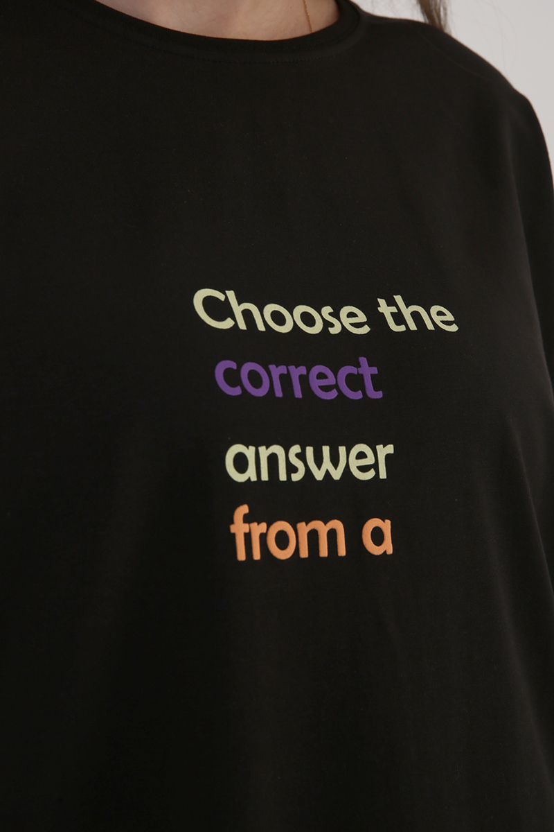Choose Correct Printed Long Sleeve T-Shirt Tunic