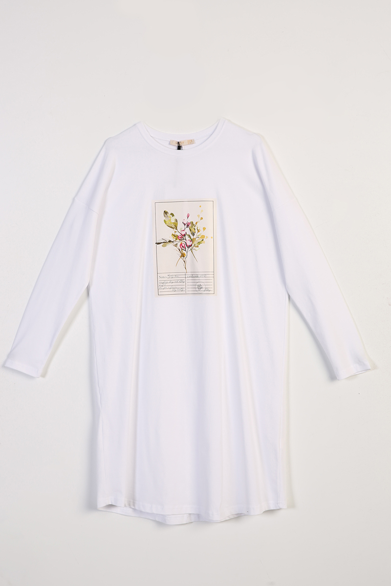 Flower Patterned Long Sleeve T-shirt