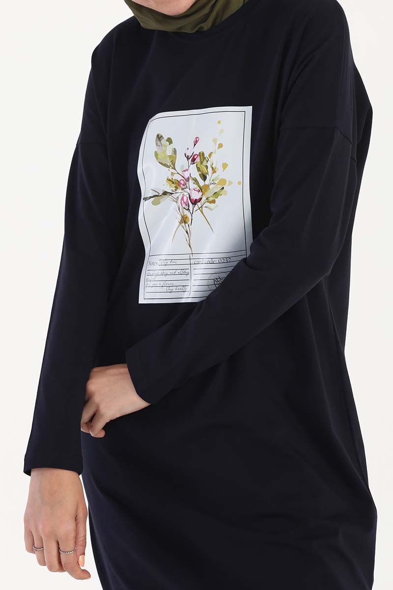 Flower Patterned Long Sleeve T-shirt