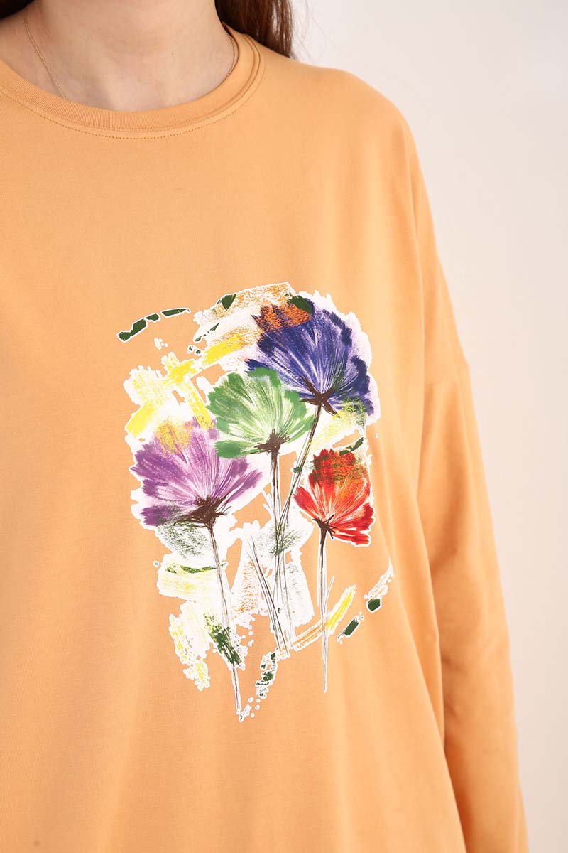 Flower Printed Comfy Tunic
