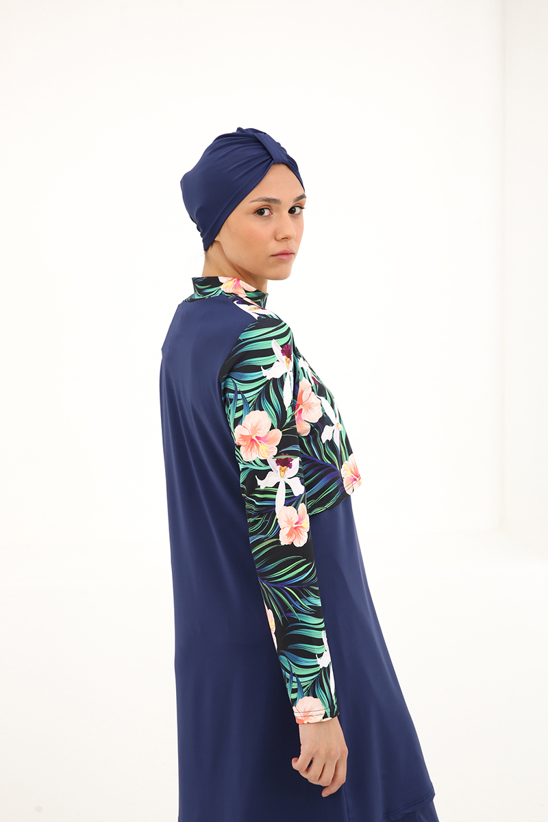 Flower Patterned 4 Pieces Burkini