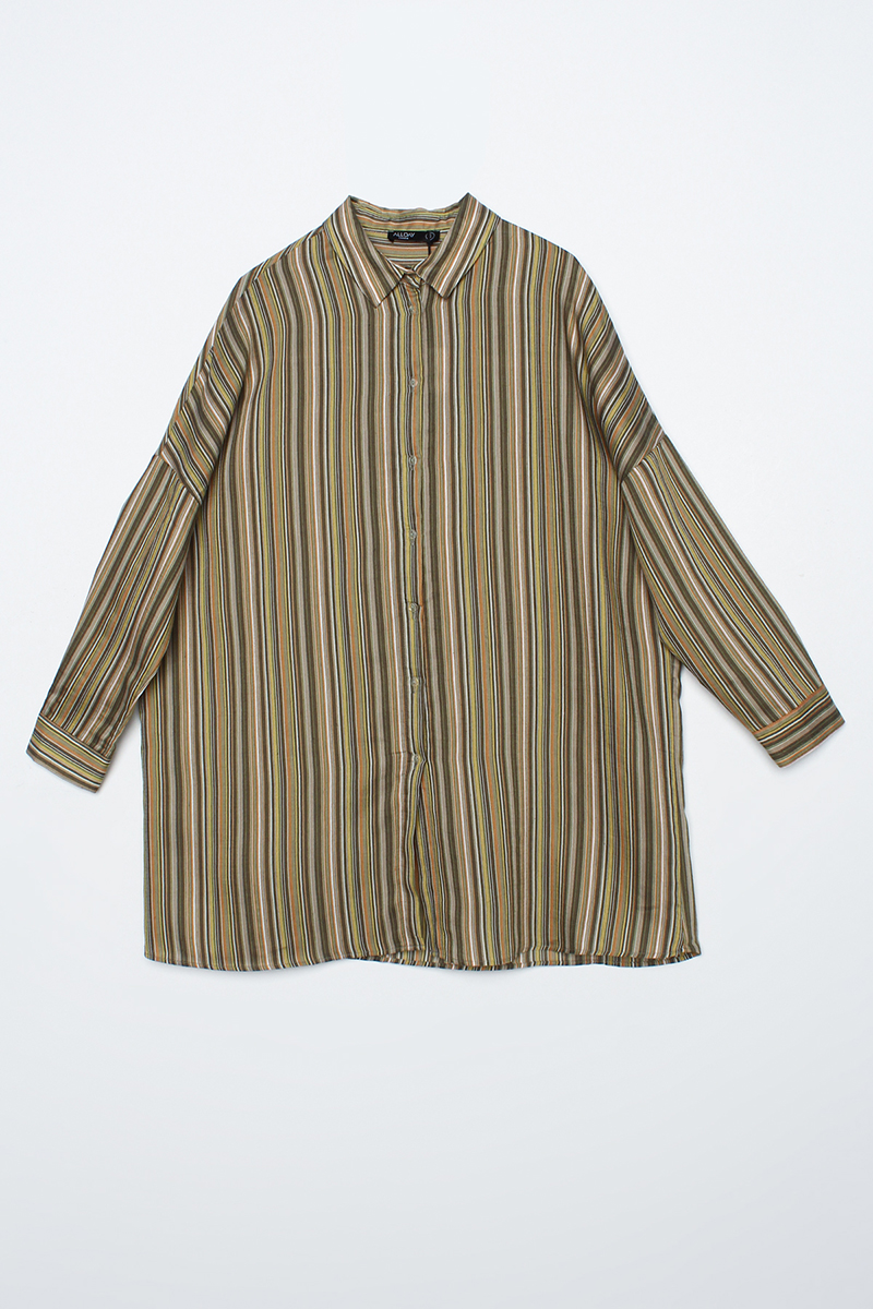 Striped Low Sleeve Shirt Tunic