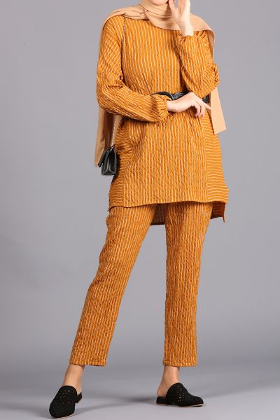 Striped Blouse and Pants Set