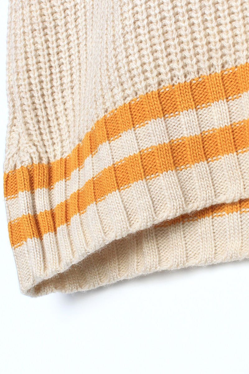 Stripe V Neck Knitwear Sweater