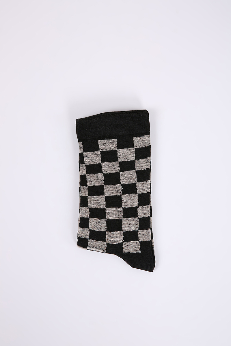 Checkered Patterned College Socks