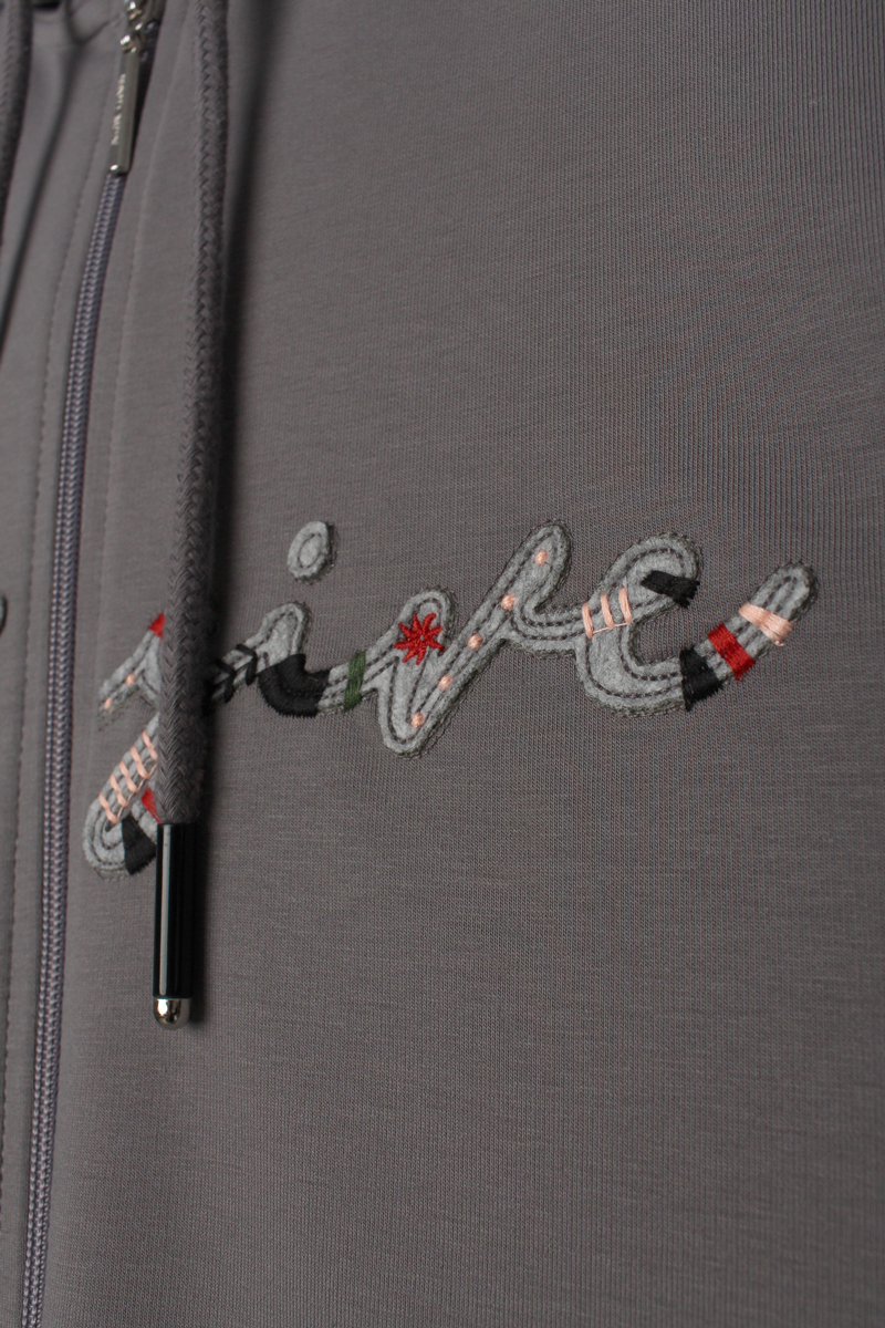 Decigive Embroidered Sweat Cardigan