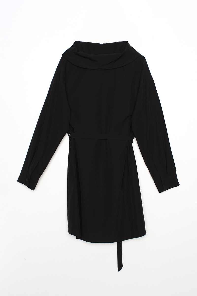 Self Belted Cowl Neck Tunic
