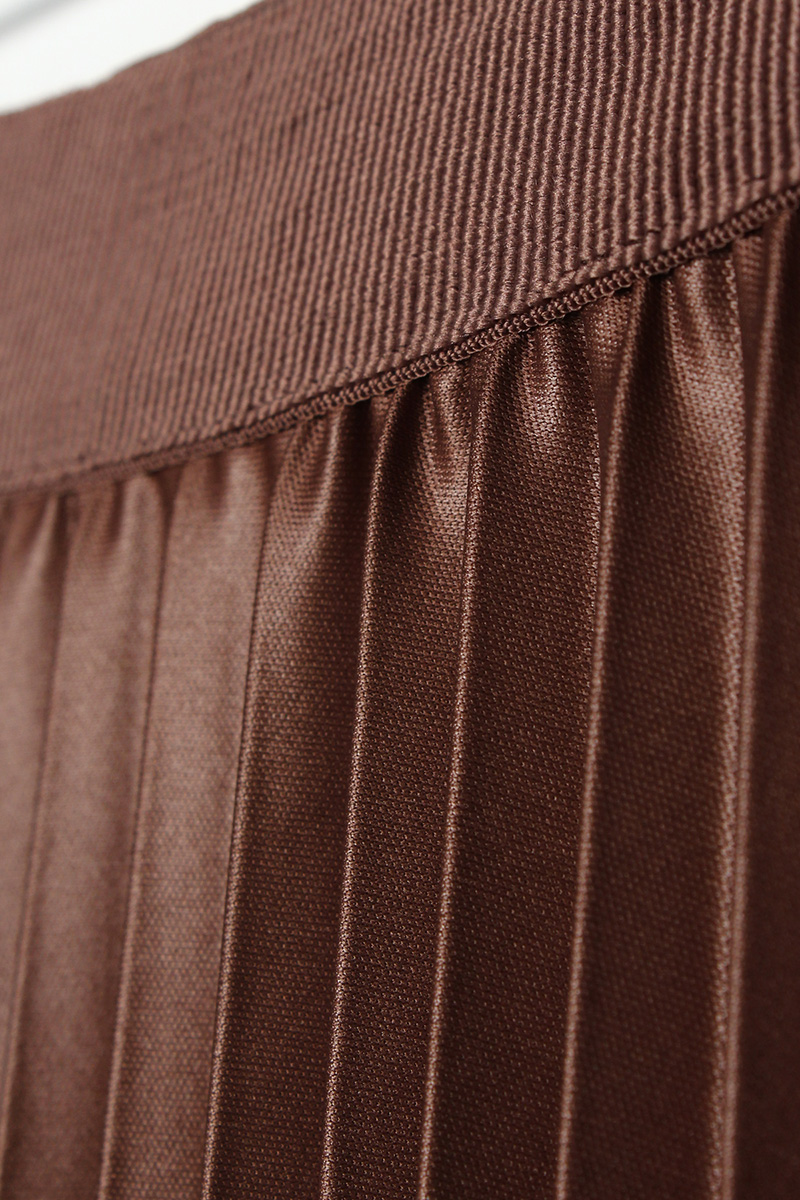 Leather Look Pleated Skirt