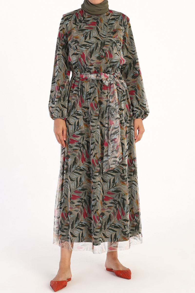 Self Belted Floral Maxi Dress