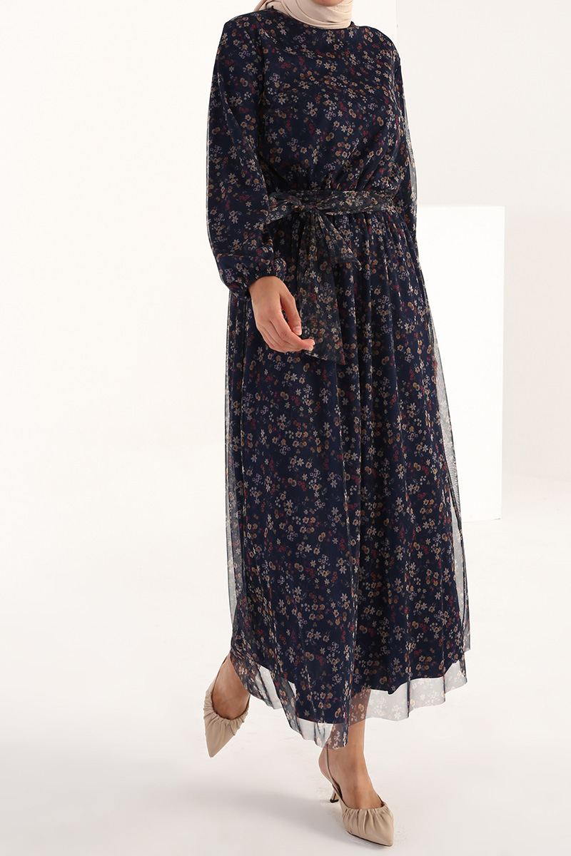 Self Belted Floral Maxi Dress