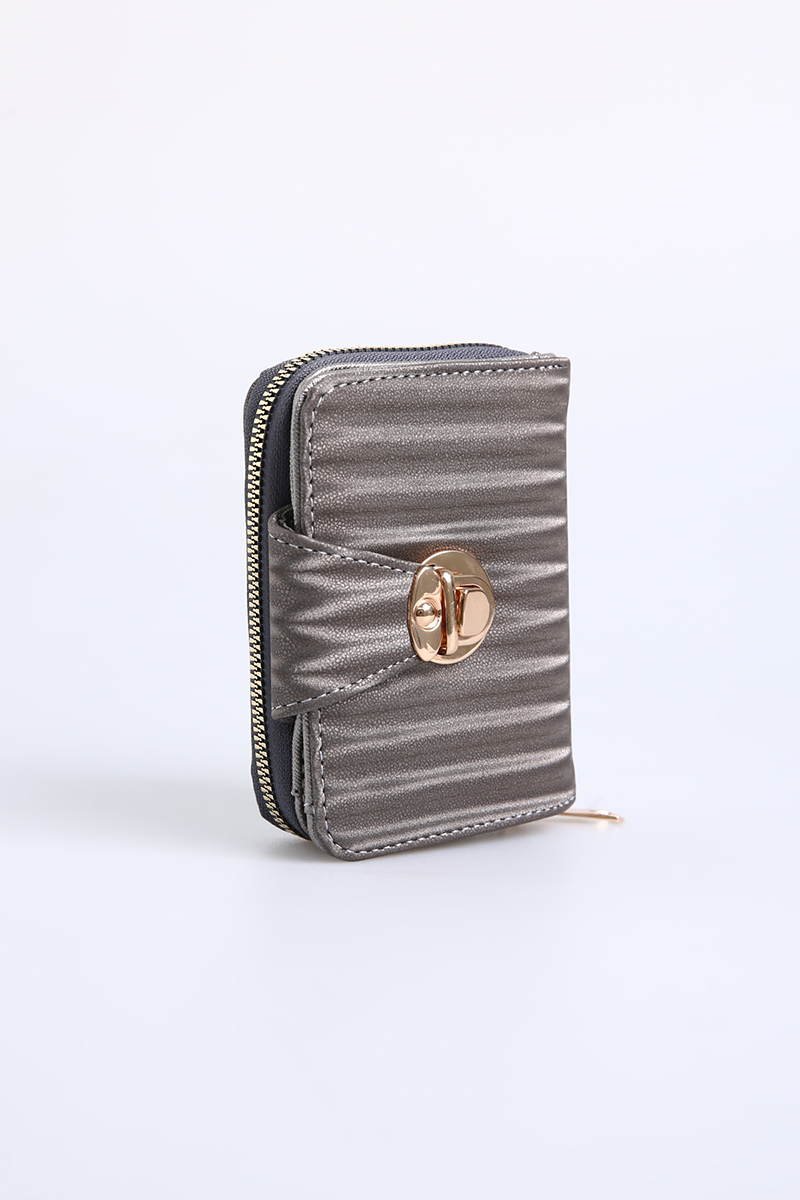 Patterned Lined Zippered Wallet