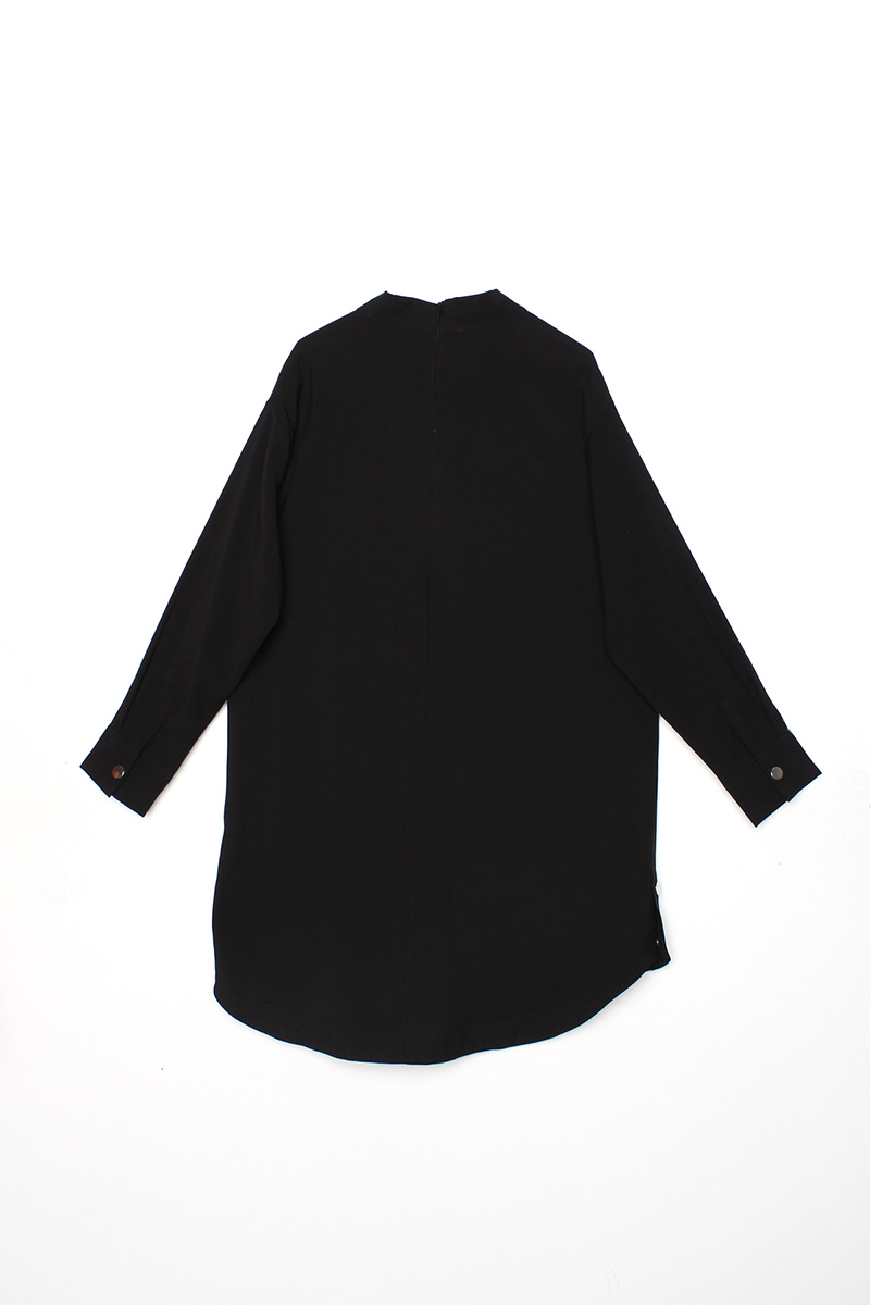 Metal Accessory Detailed Stand Collar Tunic