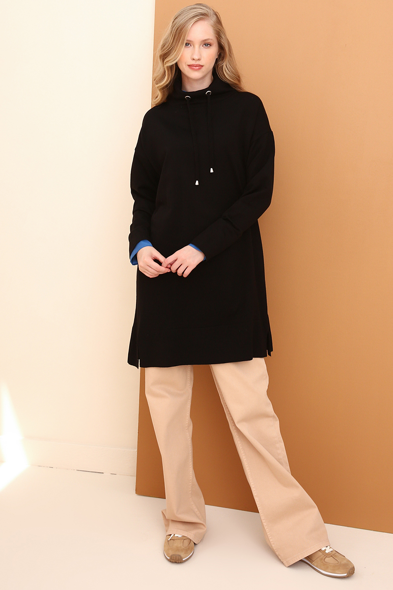 Stand-Up Collar Long Sleeve  Tunic