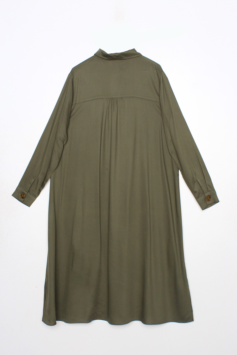 Natural Fabric Button Detailed Tunic
