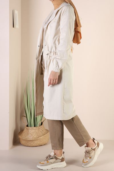 NATURAL FABRIC TRENCH COAT