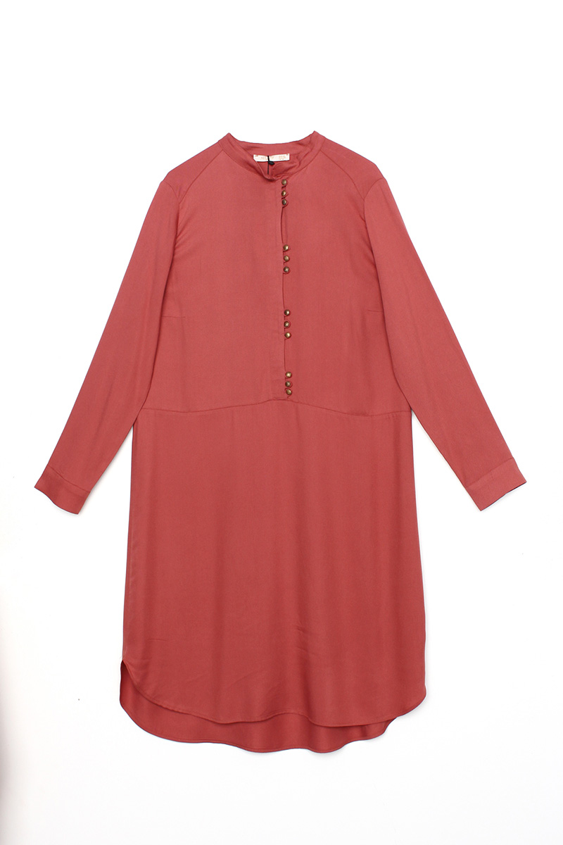 Natural Fabric Button Front Tunic