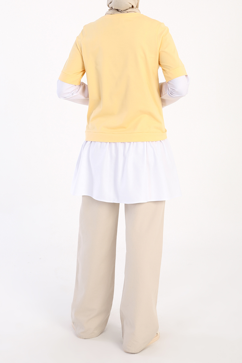 Sleeve and Hem Detailed Basic Tunic