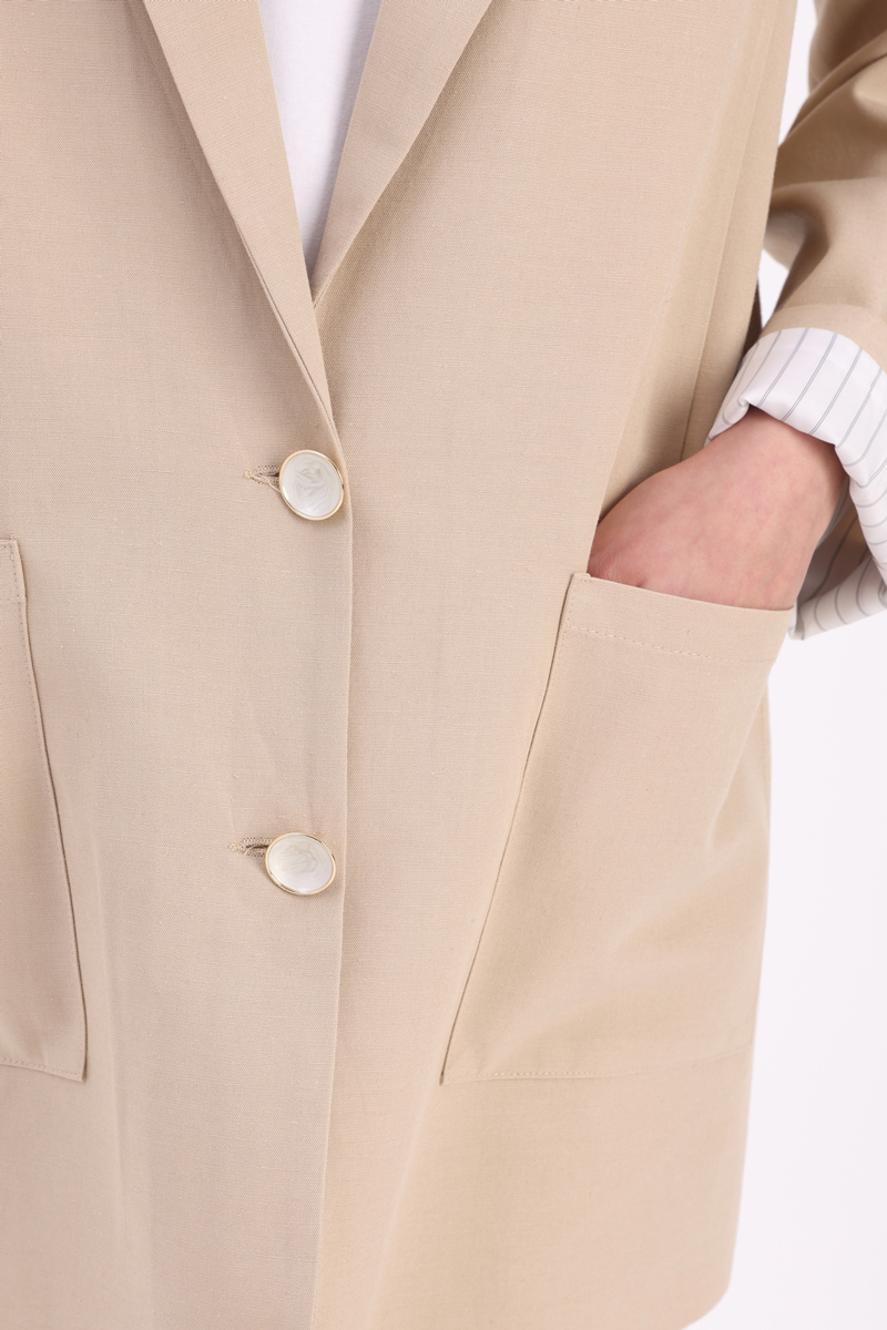 Düğme Detaylı Blazer Ceket