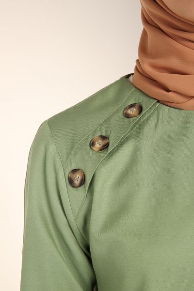 Buttoned Detail Asymmetric Tunic