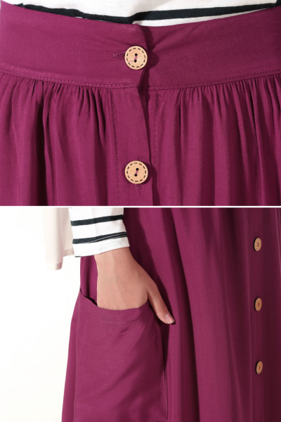 Buttoned Pocket Skirt