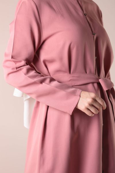 Buttoned Belted Tunic