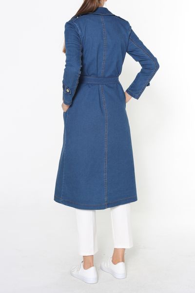 BUTTONED BELTED TRENCH COAT