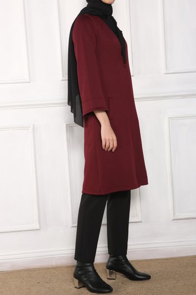One Button Front Long Jacket