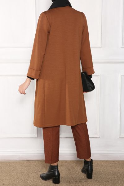 One Button Front Long Jacket