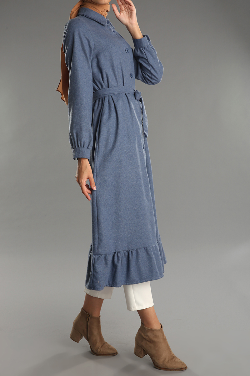 Belted Buttoned Pocket Dress Tunic