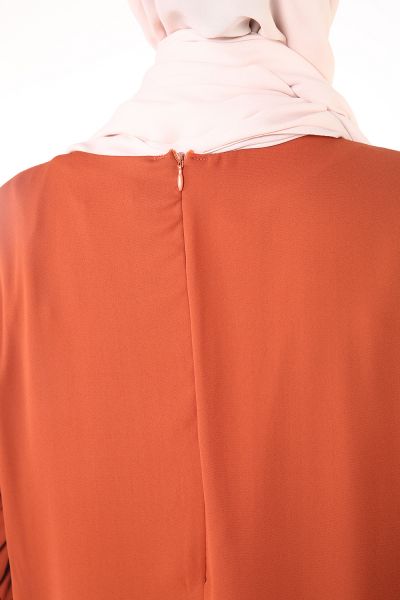 Eteği Fırfırlı Krep Elbise