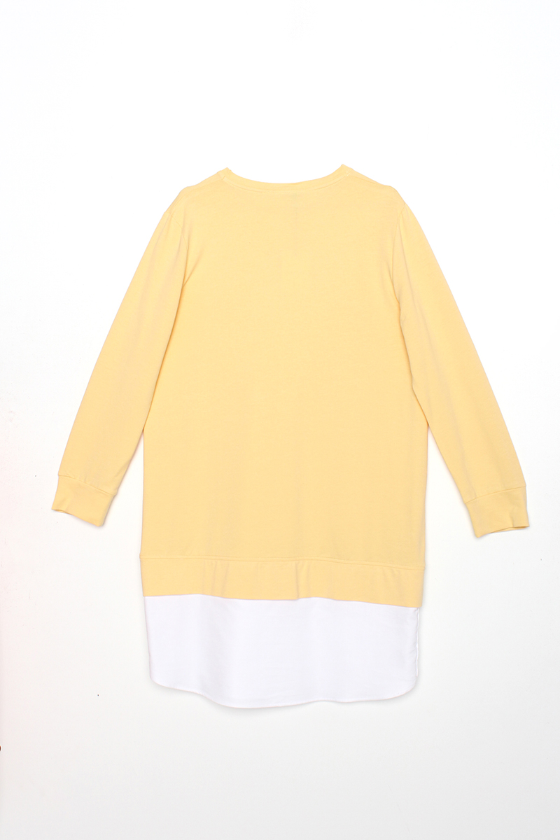 Hem Detailed Cotton Sweatshirt Tunic
