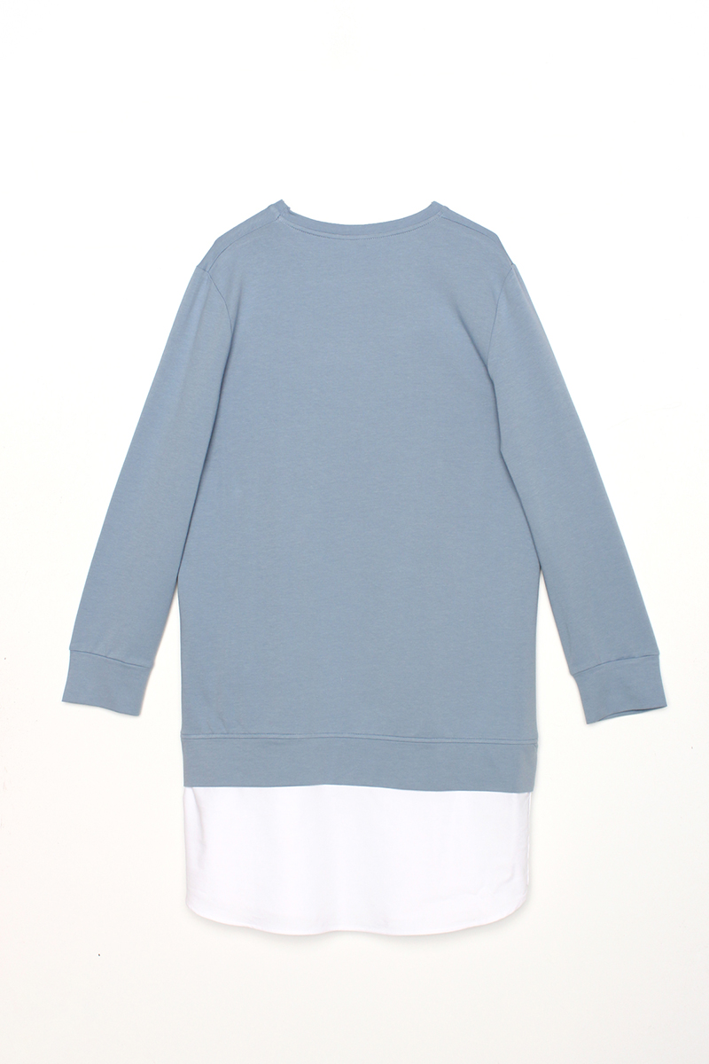 Hem Detailed Cotton Sweatshirt Tunic
