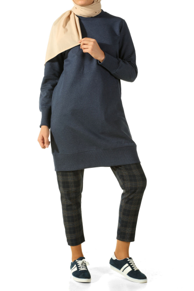 combed cotton tunic with banded