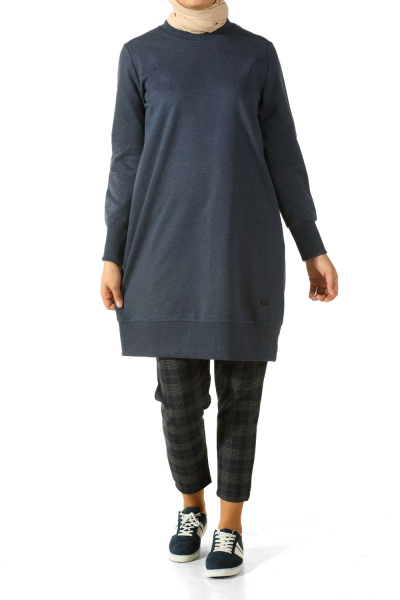combed cotton tunic with banded