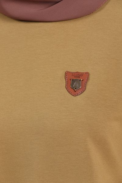 Zippered Combed Cotton Tunic With Emblem