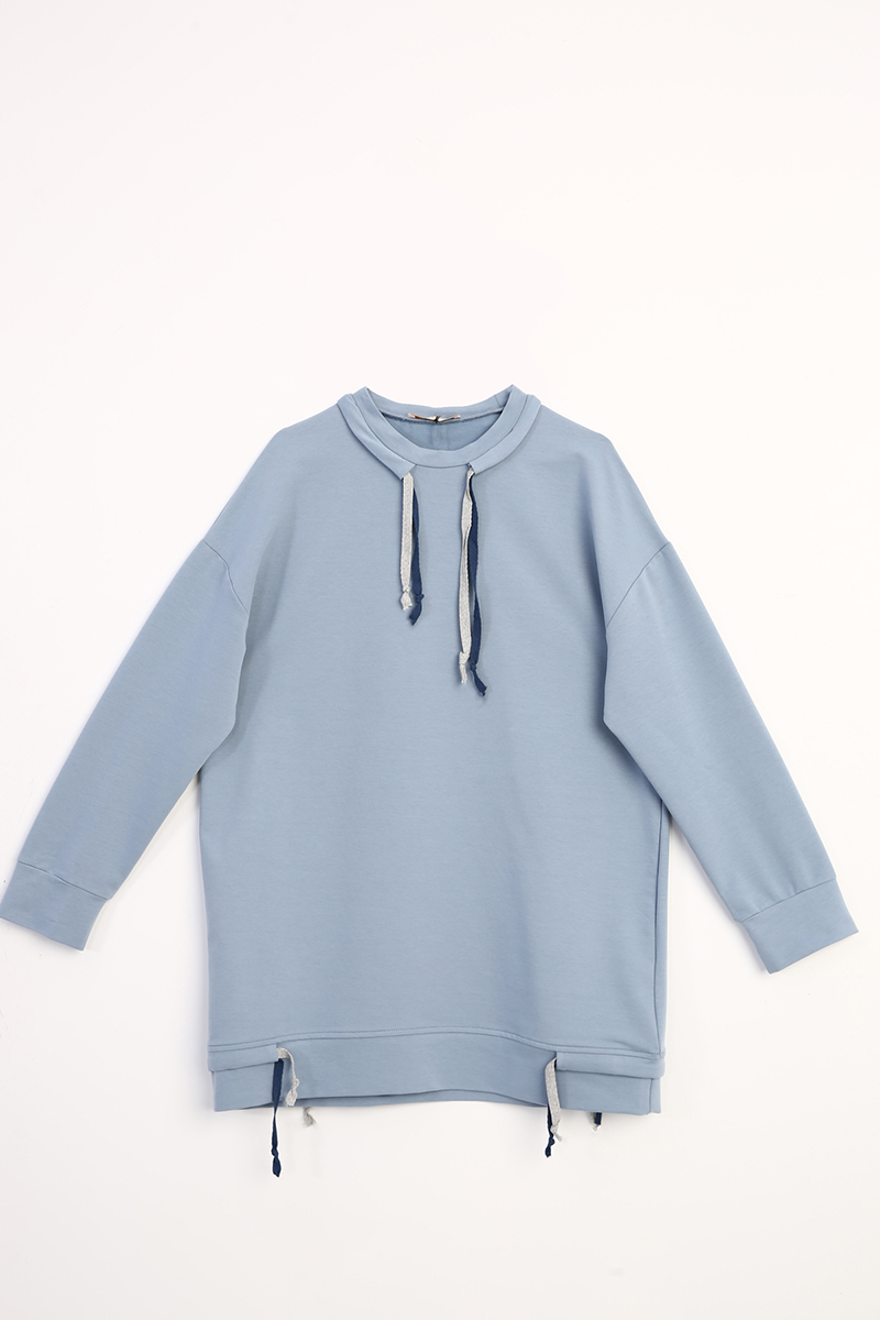 Neck and Hem Lace Detailed Comfy Tracksuit