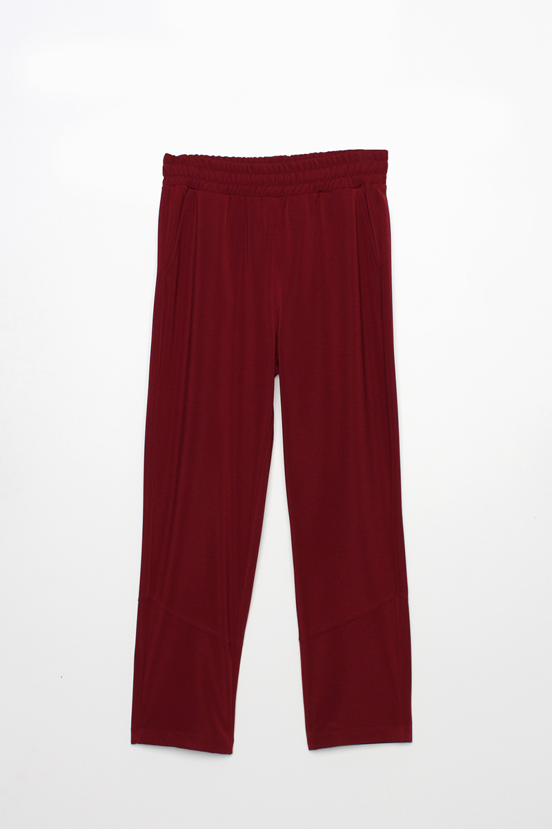 Jacquard Fabric Elastic Waist Pants