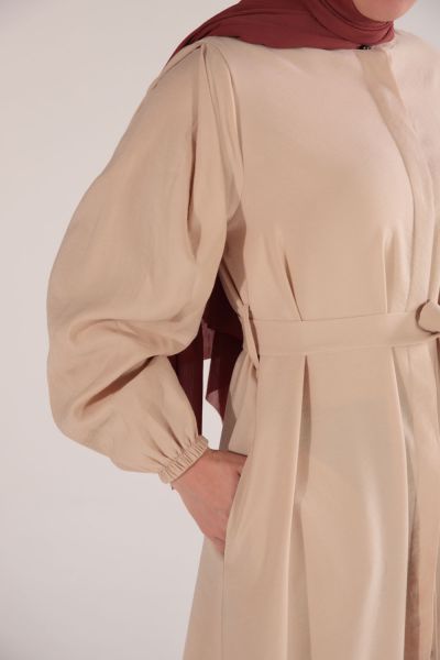 Peasant Sleeve Belted Chic Abaya