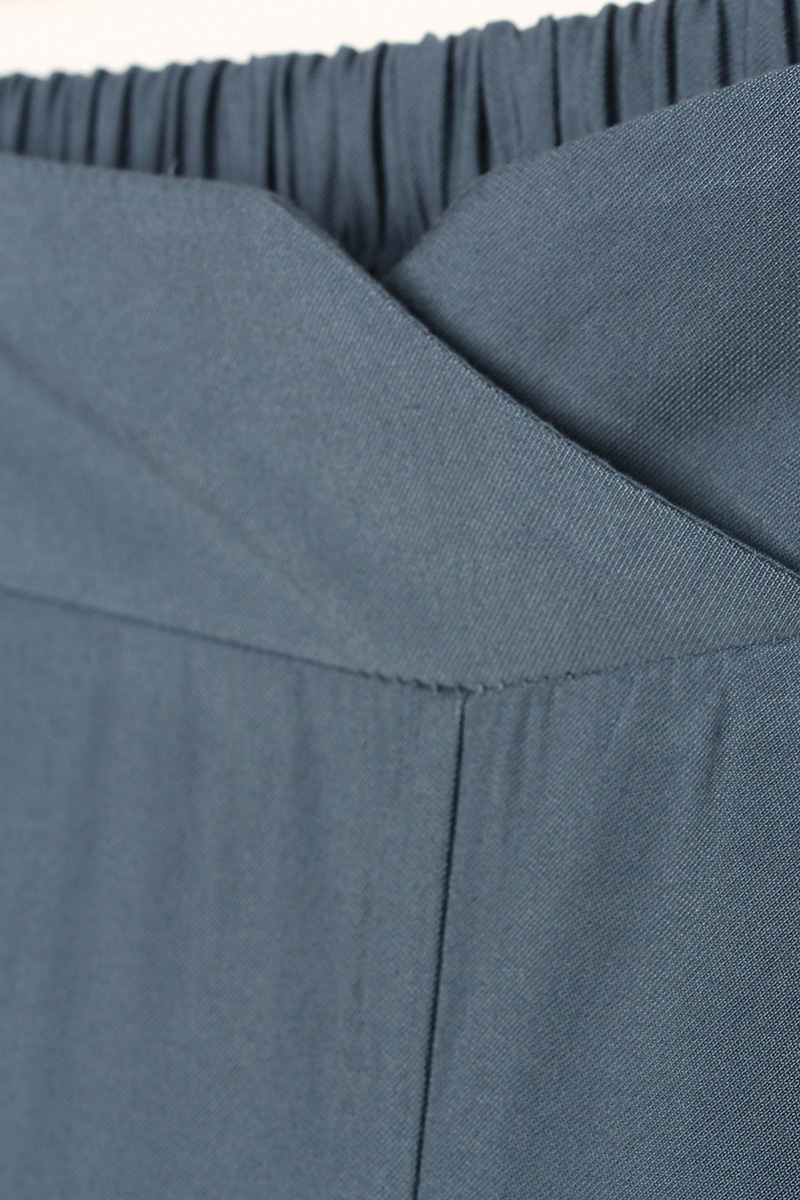 Zipper Pocket Self Belted Detail Wide Leg Pants