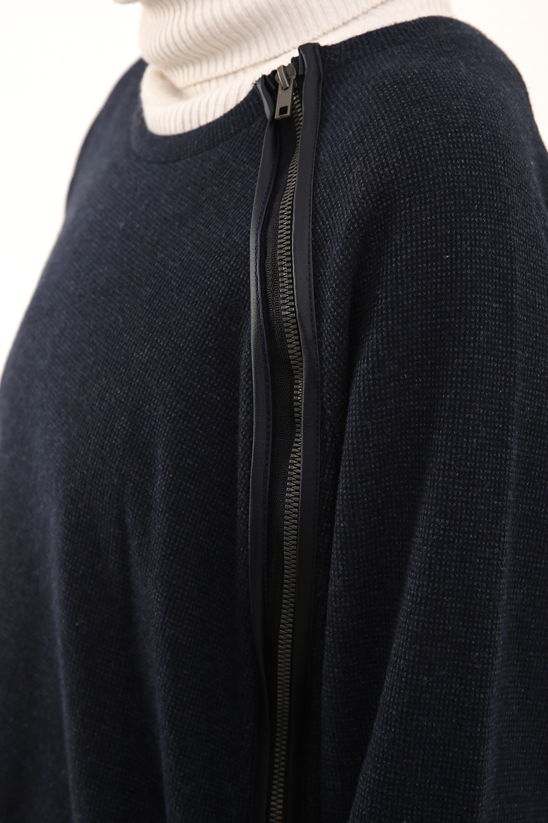 Zipper Detail Sweatshirt Tunic