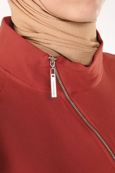 Raglan Sleeve Zippered Detail Tunic