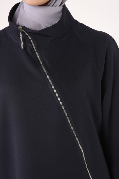 Raglan Sleeve Zippered Detail Tunic