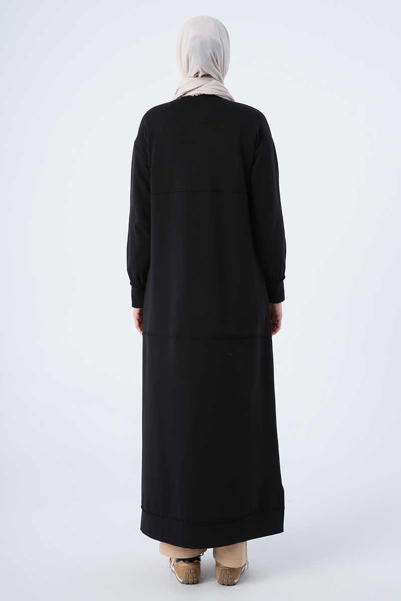Zippered Stand Collar Comfortable Fit Abaya